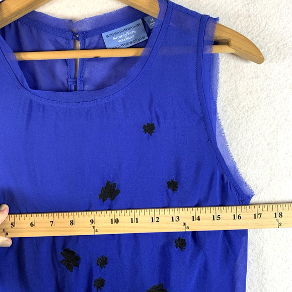 Womens Sheer Chiffon Tunic Top Sz M Cobalt Blue Whimsigoth‎ Fairy Grunge Witchy - Picture 8 of 15